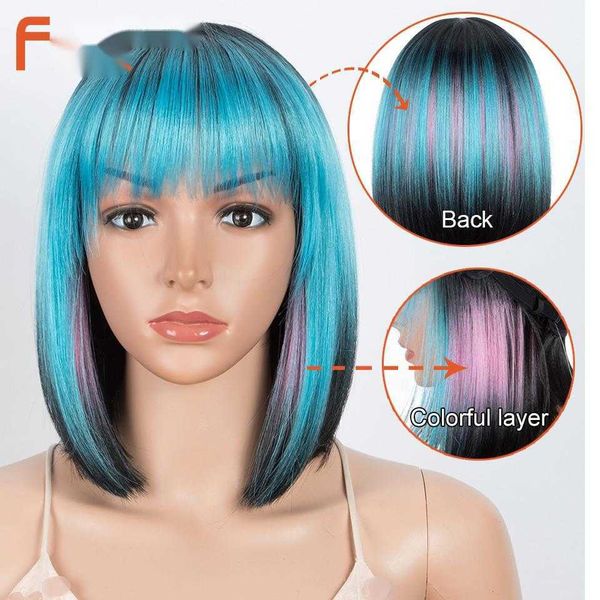 synthetic wigs 10 inch short straight bob wig synthetic bangs for women blue blonde party daily use shoulder length fake hair 230227, Black
synthetic wigs 10 inch short straight bob wig synthetic bangs for women blue blonde party daily use shoulder length fake hair 230227, Black