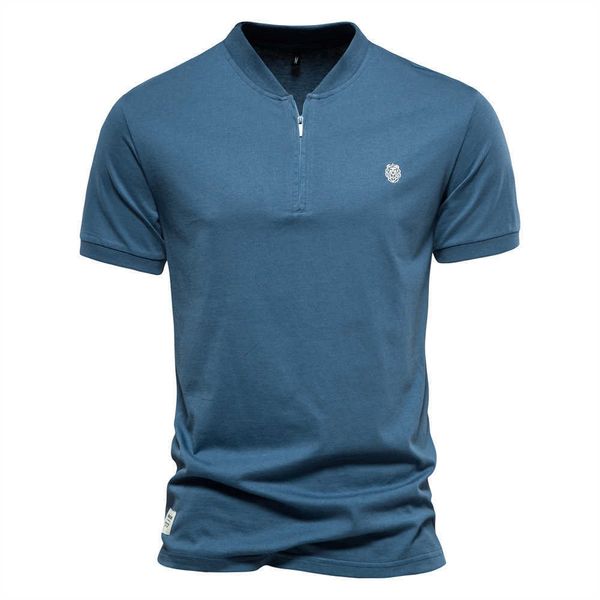 2023 new zipper cotton v-neck short sleeve t-shirt men's solid color embroidery sports backing t shirt, White;black
2023 new zipper cotton v-neck short sleeve t-shirt men's solid color embroidery sports backing t shirt, White;black