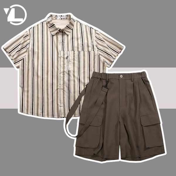 mens tracksuits stripe cargo set summer japanese retro shirts pocket shorts fashion half sleeve two piece hip hop suit 230706, Gray
mens tracksuits stripe cargo set summer japanese retro shirts pocket shorts fashion half sleeve two piece hip hop suit 230706, Gray