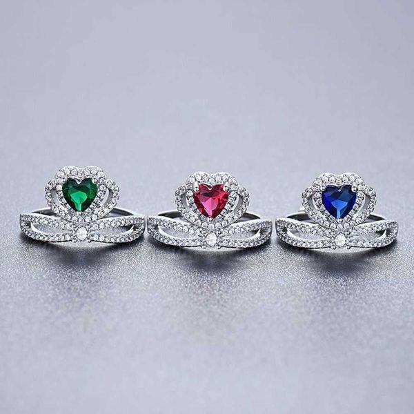 princess crown rings micro pave aaa cubic zirconia, prong set colored hearted stone,for women wedding engagement party,adjustable ring jewel, Silver
princess crown rings micro pave aaa cubic zirconia, prong set colored hearted stone,for women wedding engagement party,adjustable ring jewel, Silver