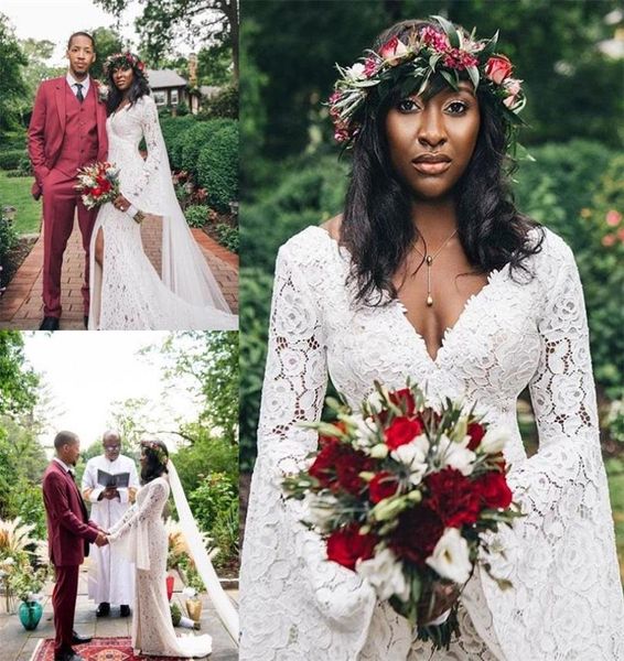 bohemia plus size mermaid wedding dresses vneck highsplit full lace beach wedding dress bridal gowns long sleeves ruffles vestid2781912, White
bohemia plus size mermaid wedding dresses vneck highsplit full lace beach wedding dress bridal gowns long sleeves ruffles vestid2781912, White