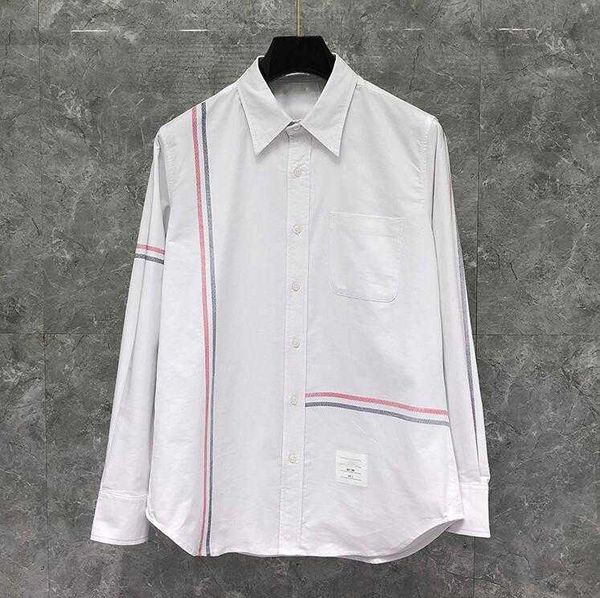 2023 fashion tb thom brand shirts men long sleeve casual shirt turn down collar oxford splice striped white men's clothing, White;black
2023 fashion tb thom brand shirts men long sleeve casual shirt turn down collar oxford splice striped white men's clothing, White;black