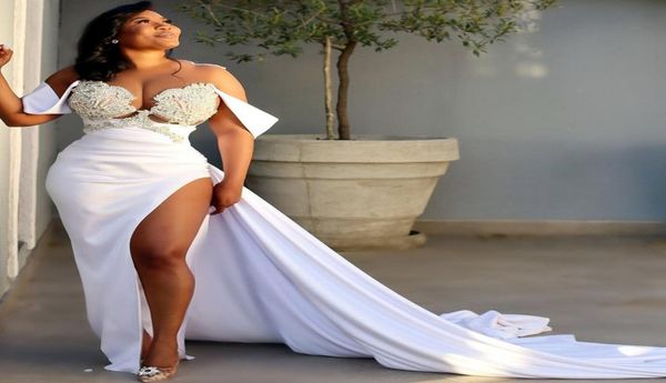 2021 plus size arabic aso ebi lace crystals wedding gowns sheer neck high split sheath satin bridal dresses zj2948499843, White
2021 plus size arabic aso ebi lace crystals wedding gowns sheer neck high split sheath satin bridal dresses zj2948499843, White