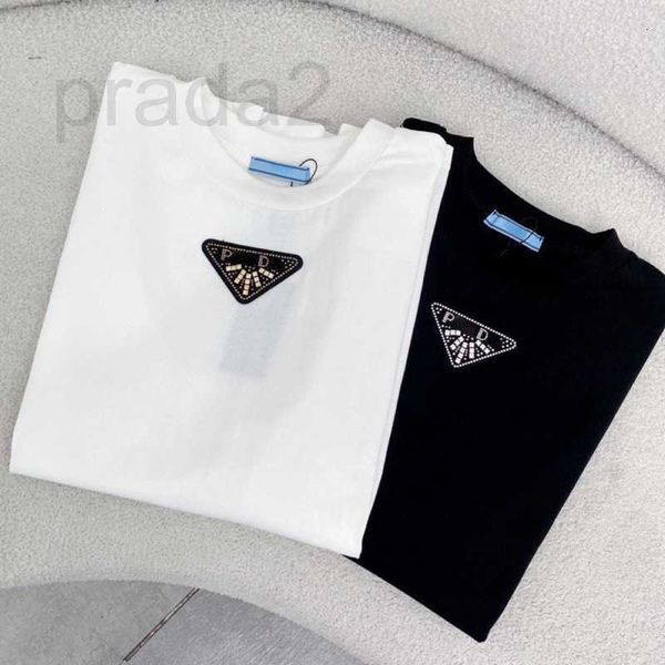 women's t-shirt designer cotton t shirt chest metal triangle round neck short-sleeved luxury women solid color simple hoodie summer bre, White
women's t-shirt designer cotton t shirt chest metal triangle round neck short-sleeved luxury women solid color simple hoodie summer bre, White