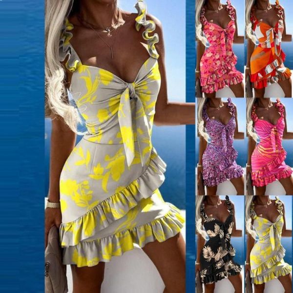 basic casual dresses fashion sling print slim dress women floral printed irregular splicing of ruffles mini beachdress holiday 230706, Black;gray
basic casual dresses fashion sling print slim dress women floral printed irregular splicing of ruffles mini beachdress holiday 230706, Black;gray