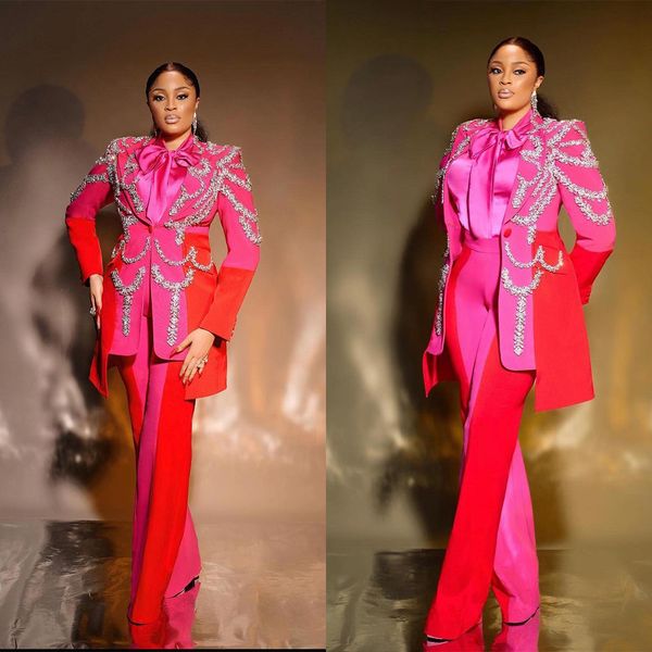 luxury women custom made tuxedos 2 pieces sequins beading lady blazer suits female high waist pants, Black;red
luxury women custom made tuxedos 2 pieces sequins beading lady blazer suits female high waist pants, Black;red