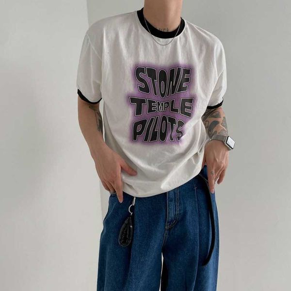 myq small neckline round neck short sleeve t-shirt summer letter printing men's design sense pure cotton loose, White;black
myq small neckline round neck short sleeve t-shirt summer letter printing men's design sense pure cotton loose, White;black