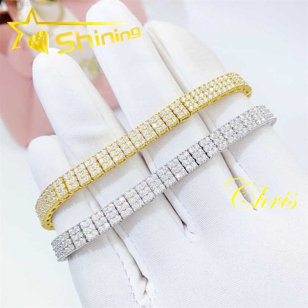 luxury jewelry tennis chain dropshipping 925silver gold plated gra moissanite diamond tennin bracelet, Silver