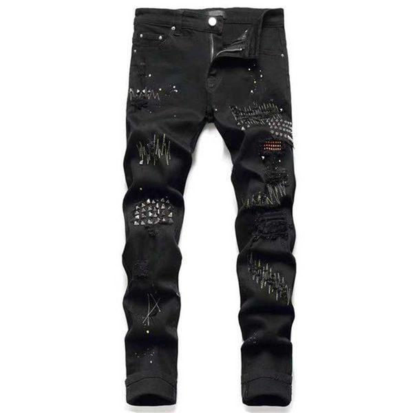 trendy high street mens jeans pants fashion designer blue hole washed casual fit straight leg pant youth rivet print patch black jean embroi
trendy high street mens jeans pants fashion designer blue hole washed casual fit straight leg pant youth rivet print patch black jean embroi