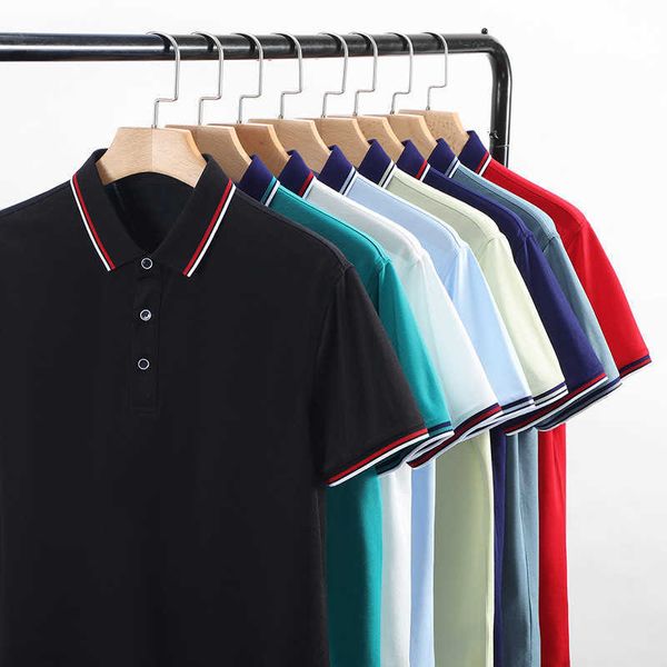 men's summer pure cotton polo shirt printed ice silk t-shirt enterprise clothes solid color short sleeved work, White;black
men's summer pure cotton polo shirt printed ice silk t-shirt enterprise clothes solid color short sleeved work, White;black