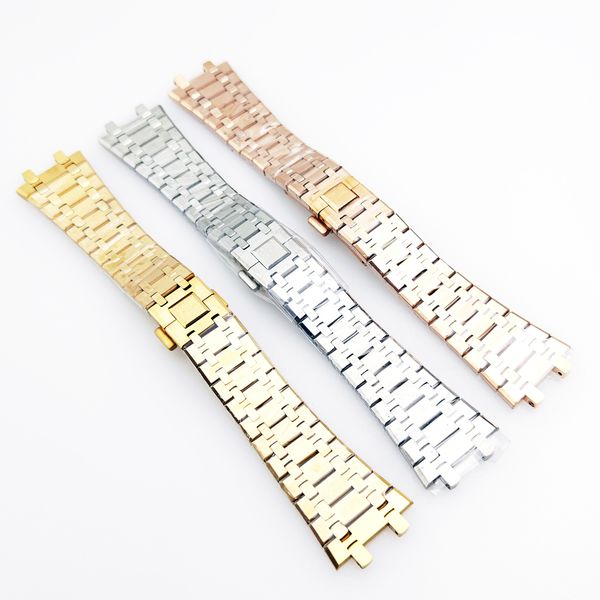 26 mm steel bracelet watch band strap fit for a p royal oak 15400 15300 39mm 41mm model watch, Black;brown
26 mm steel bracelet watch band strap fit for a p royal oak 15400 15300 39mm 41mm model watch, Black;brown