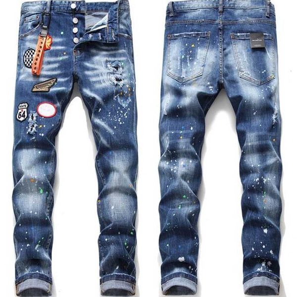men more badge slim fit jeans straight leg washed fashion designer sreetwear painted biker men's denim pants trousers big size 896 ipe2, Black
men more badge slim fit jeans straight leg washed fashion designer sreetwear painted biker men's denim pants trousers big size 896 ipe2, Black