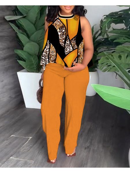 women's plus size pants large factory printed split sleeveless vest and straight leg pants set 230705, Black
women's plus size pants large factory printed split sleeveless vest and straight leg pants set 230705, Black