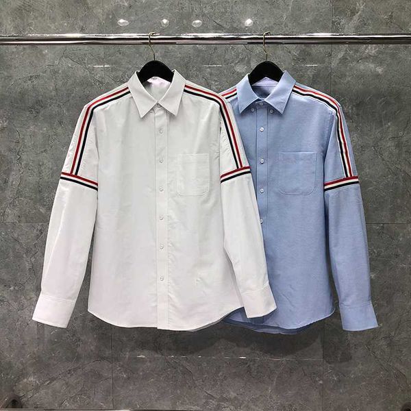 thom men s shirt spring autumn fashion brand clothes ribbon shoulder vertical stripe cotton oxford casual wholesale tb shirts, White;black
thom men s shirt spring autumn fashion brand clothes ribbon shoulder vertical stripe cotton oxford casual wholesale tb shirts, White;black