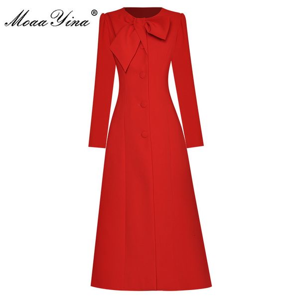 basic casual dresses moaayina fashion runway dress autumn winter women dress o-neck bow long sleeve single breasted split thickened red dres, Black;gray
basic casual dresses moaayina fashion runway dress autumn winter women dress o-neck bow long sleeve single breasted split thickened red dres, Black;gray