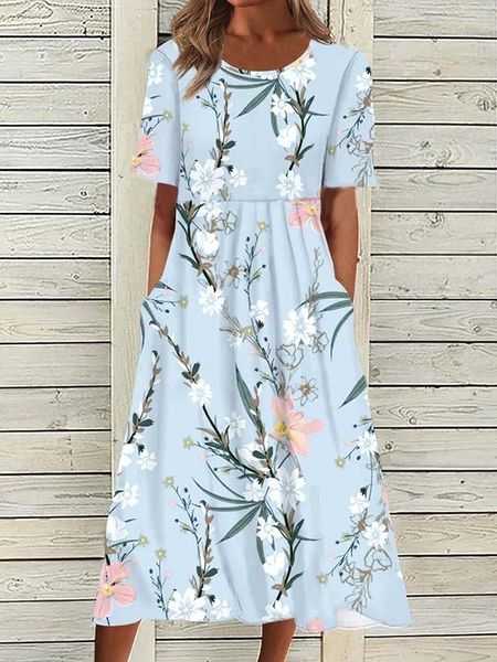 basic casual dresses summer fashion floral print long dress women o neck short sleeve swing style midi boho elegant ladies 230706, Black;gray
basic casual dresses summer fashion floral print long dress women o neck short sleeve swing style midi boho elegant ladies 230706, Black;gray