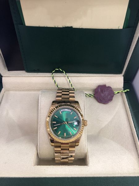 original box certificate 18k gold president male watches day date diamonds green dial watch men stainless bezel automatic wristwatch 36mm, Slivery;brown
original box certificate 18k gold president male watches day date diamonds green dial watch men stainless bezel automatic wristwatch 36mm, Slivery;brown
