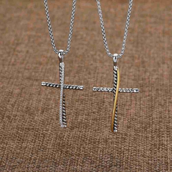 cross pendant necklace fashion design men's jewelry party gift, Silver