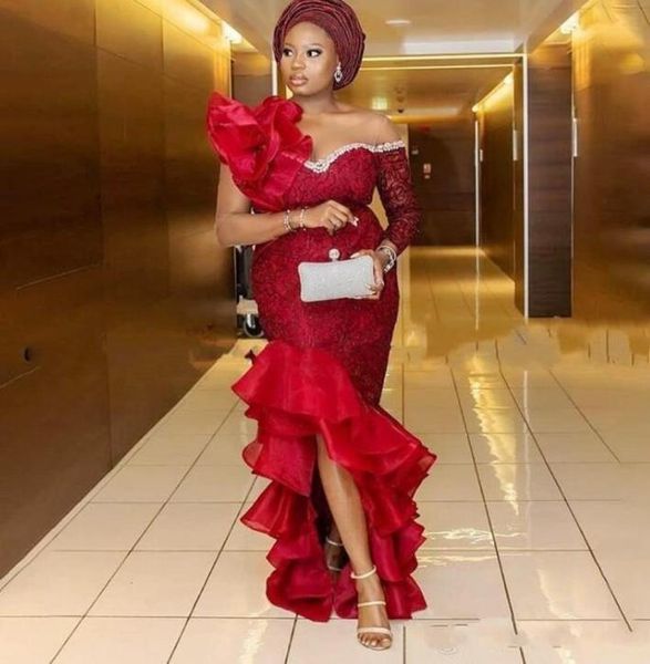 aso ebi mermaid evening dresses lace appliques formal prom dress african organza ruffles one shoulder long sleeve dresses wear3019800, Black;red
aso ebi mermaid evening dresses lace appliques formal prom dress african organza ruffles one shoulder long sleeve dresses wear3019800, Black;red