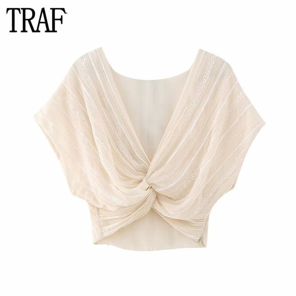 women's blouses shirts traf beige crop women knot ruched female short sleeve casual for women summer chiffon shirts and blouses women, White
women's blouses shirts traf beige crop women knot ruched female short sleeve casual for women summer chiffon shirts and blouses women, White