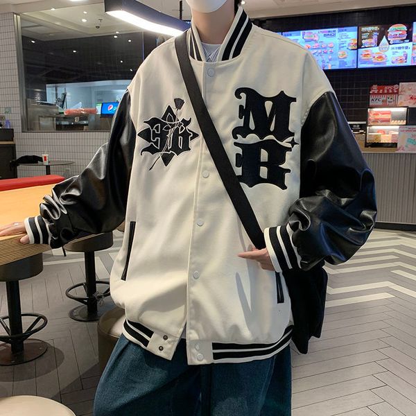 mens jackets spring and autumn american high street retro embroidery craft baseball uniform men brand pu leather stitching jacket 230705, Black;brown
mens jackets spring and autumn american high street retro embroidery craft baseball uniform men brand pu leather stitching jacket 230705, Black;brown