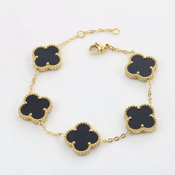 designer charm bracelet fashion vintage 5 motifs bracelets clover leaf necklace luxury design wedding jewelry van 4/four flower gifts, Silver
designer charm bracelet fashion vintage 5 motifs bracelets clover leaf necklace luxury design wedding jewelry van 4/four flower gifts, Silver