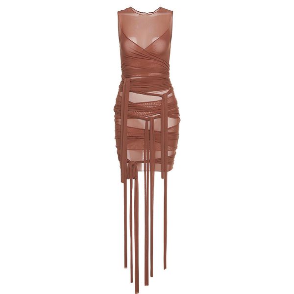 casual dresses summer sheer mesh wrap-tie slinky bandage dress mini dress, Black;gray
casual dresses summer sheer mesh wrap-tie slinky bandage dress mini dress, Black;gray