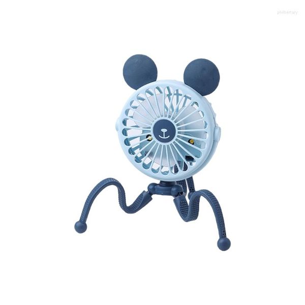 Image of Mini Stroller Fan With Light Personal Portable Baby Flexible Tripod Cute For Bedroom Room