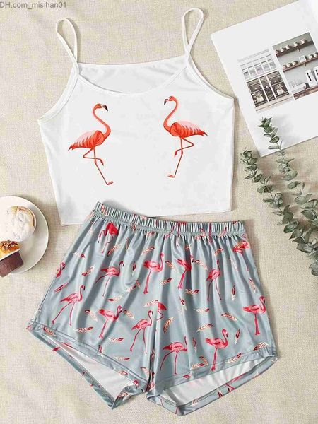 women's sleep lounge new women's summer flamingo printed vest pajama suit with shorts lovely and comfortable home wear pajama unde
women's sleep lounge new women's summer flamingo printed vest pajama suit with shorts lovely and comfortable home wear pajama unde