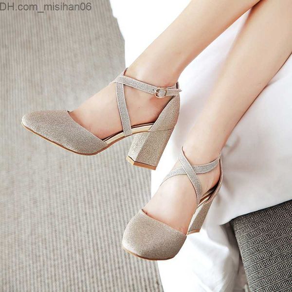 dress shoes 2023 thick high heels women's sequin cloth fairy style summer full match girls' round toe cross buckle women's sa, Black
dress shoes 2023 thick high heels women's sequin cloth fairy style summer full match girls' round toe cross buckle women's sa, Black