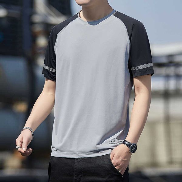 ice silk short sleeve t-shirt men's summer loose fit breathable sweat-absorbing sports quick dry feel half, White;black
ice silk short sleeve t-shirt men's summer loose fit breathable sweat-absorbing sports quick dry feel half, White;black