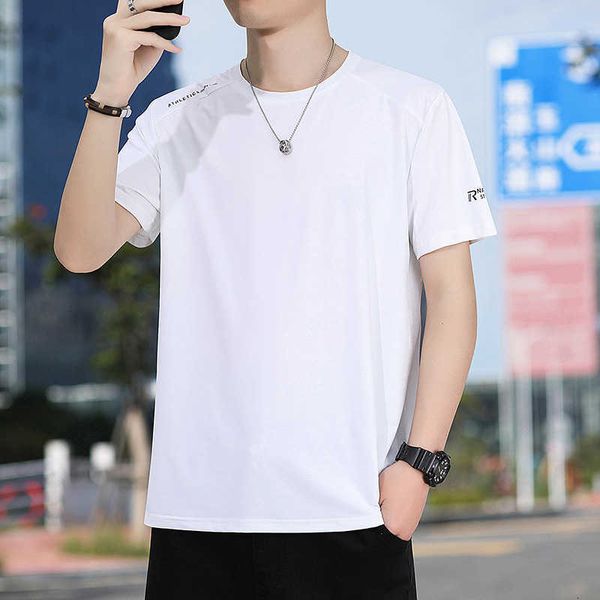 premium ice silk short sleeve t-shirt for men's summer new loose round neck thin quick drying casual sports top, White;black
premium ice silk short sleeve t-shirt for men's summer new loose round neck thin quick drying casual sports top, White;black