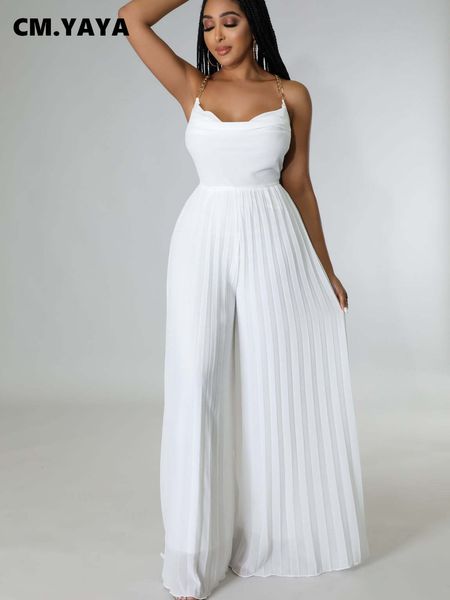 women's two piece pants cm yaya elegant women halter neck backless high waist pleated loose jumpsuit chic streetwear party wide leg str, White
women's two piece pants cm yaya elegant women halter neck backless high waist pleated loose jumpsuit chic streetwear party wide leg str, White