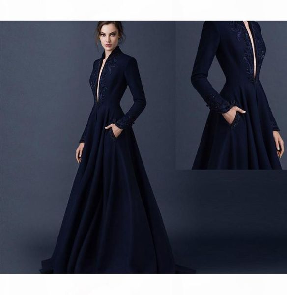 2016 new navy blue satin evening dresses paolo sebastian dresses custom made beaded evening dresses plunging v neck formal dress7169905, Black;red
2016 new navy blue satin evening dresses paolo sebastian dresses custom made beaded evening dresses plunging v neck formal dress7169905, Black;red