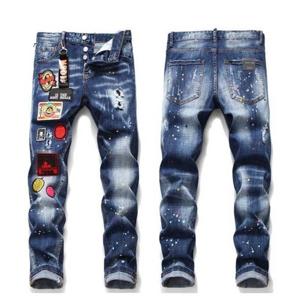 men more badge slim fit jeans straight leg washed fashion designer sreetwear painted biker men's denim pants trousers big size 896 pthv, Black
men more badge slim fit jeans straight leg washed fashion designer sreetwear painted biker men's denim pants trousers big size 896 pthv, Black