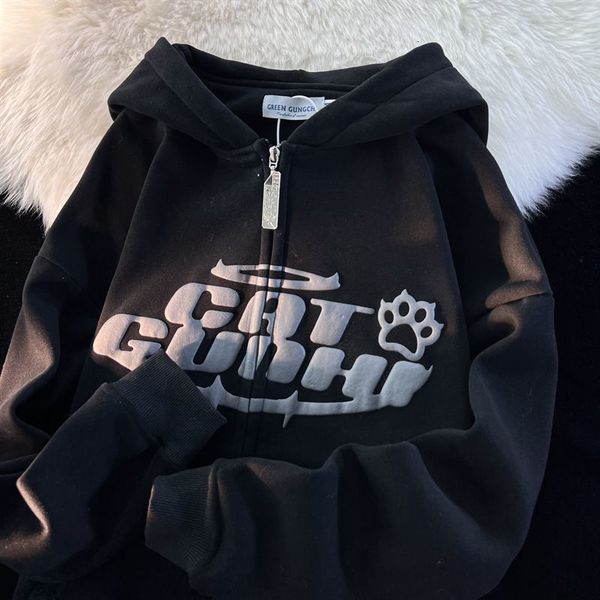 women's hoodies sweatshirts y2k american letter printed zip-up hoodies women street fashion harajuku style sweatshirt couple casual loo, Black
women's hoodies sweatshirts y2k american letter printed zip-up hoodies women street fashion harajuku style sweatshirt couple casual loo, Black