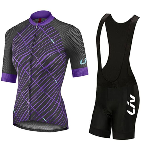 Image of Cycling Jersey Sets LIV Womens Clothing Summer Breathable girl Set MTB Bike female Triathlon Bicycle Clothes 230706