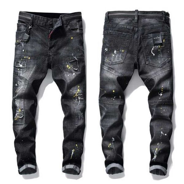 men more badge slim fit jeans straight leg washed fashion designer sreetwear painted biker men's denim pants trousers big size 896 srbu, Black
men more badge slim fit jeans straight leg washed fashion designer sreetwear painted biker men's denim pants trousers big size 896 srbu, Black