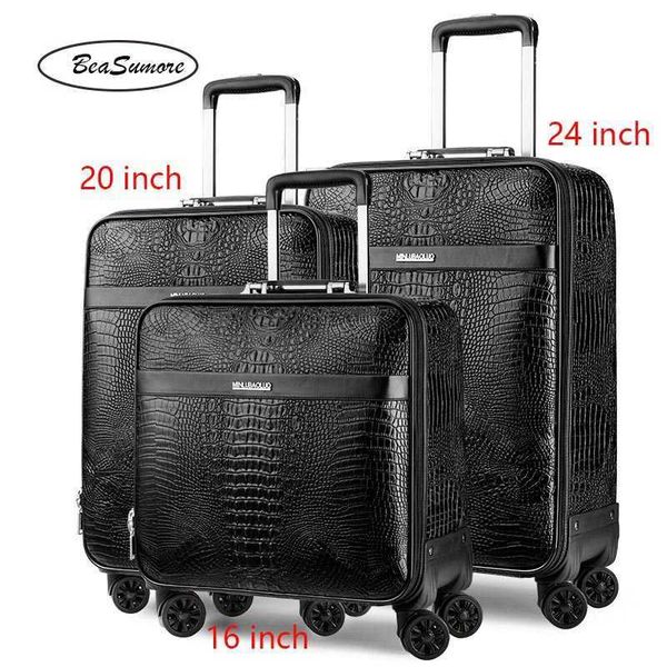 beasumore vintage crocodile pattern rolling luggage spinner retro 16/20/24 inch pu leather suitcase wheels men women trolley 230706
beasumore vintage crocodile pattern rolling luggage spinner retro 16/20/24 inch pu leather suitcase wheels men women trolley 230706