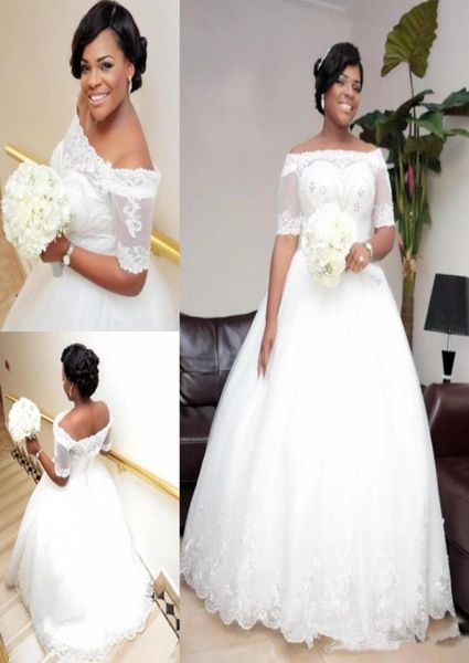 nigeria lace off shoulder wedding dresses sheer half sleeves beaded lace up plus size bridal gowns a line african wedding vestidos9628294, White
nigeria lace off shoulder wedding dresses sheer half sleeves beaded lace up plus size bridal gowns a line african wedding vestidos9628294, White