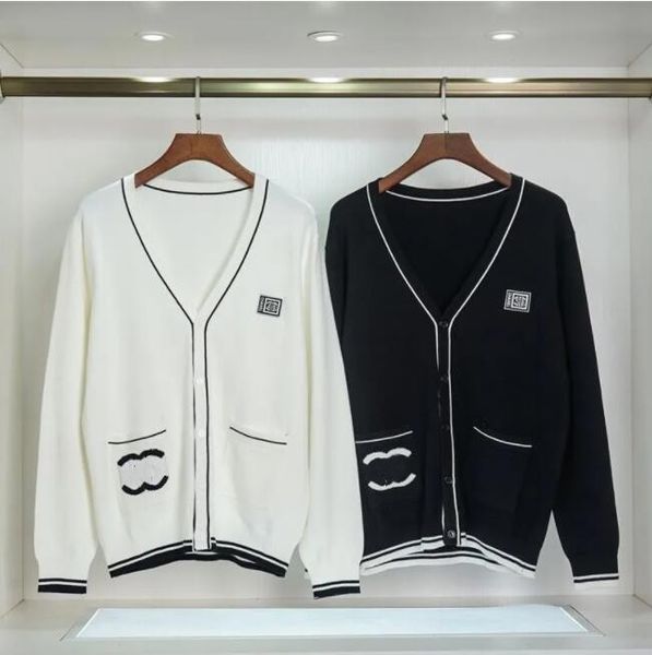 sweaters designer women v-neck knit cradigan classic leeter coats long sleeve lady sweatshirt sweater, White;black
sweaters designer women v-neck knit cradigan classic leeter coats long sleeve lady sweatshirt sweater, White;black