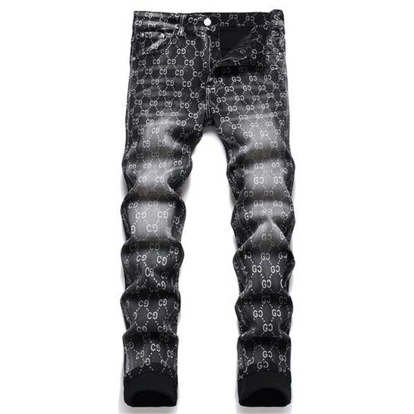 blue slim print men's jeans pantalons pour hommes 2022 autumn micro-elastic trendy denim pants vaqueros de los hombres pantalones para, Black
blue slim print men's jeans pantalons pour hommes 2022 autumn micro-elastic trendy denim pants vaqueros de los hombres pantalones para, Black