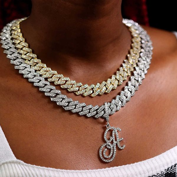 pendant necklaces hip hop cz cursive initial necklace for women 14mm iced out letter name cuban link chain birthday party jewelry 230613, Silver
pendant necklaces hip hop cz cursive initial necklace for women 14mm iced out letter name cuban link chain birthday party jewelry 230613, Silver