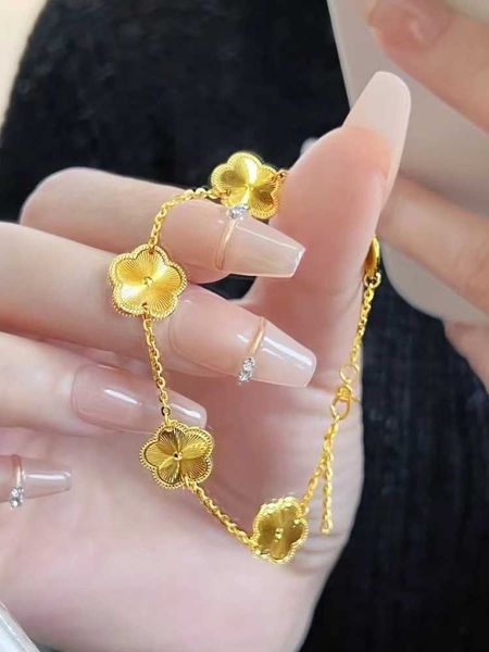 new 24k gold bracelet women's 999 four-leaf clover five flower hard non fading gifts, Silver
new 24k gold bracelet women's 999 four-leaf clover five flower hard non fading gifts, Silver