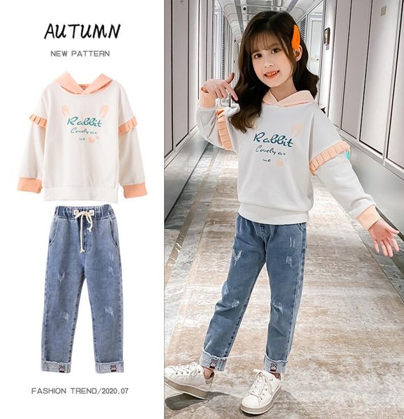 fall 2020 kids girls denim clothing set hoodies sweatshirts and jeans trousers two piece outfit for teenagers spring clothes new1536626, White
fall 2020 kids girls denim clothing set hoodies sweatshirts and jeans trousers two piece outfit for teenagers spring clothes new1536626, White