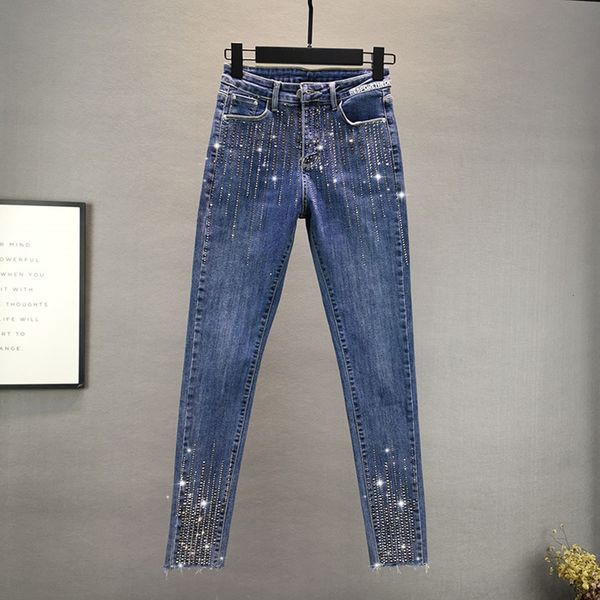 men's pants fashion denim woman spring fall cotton elastic jean drilling skinny pencil street jean 230705, Black
men's pants fashion denim woman spring fall cotton elastic jean drilling skinny pencil street jean 230705, Black