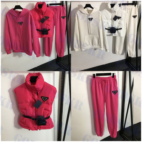 womens pants set designer vests hooded sweater triangle logo trousers casual pant winter outdoor ladies coat three piece, White
womens pants set designer vests hooded sweater triangle logo trousers casual pant winter outdoor ladies coat three piece, White