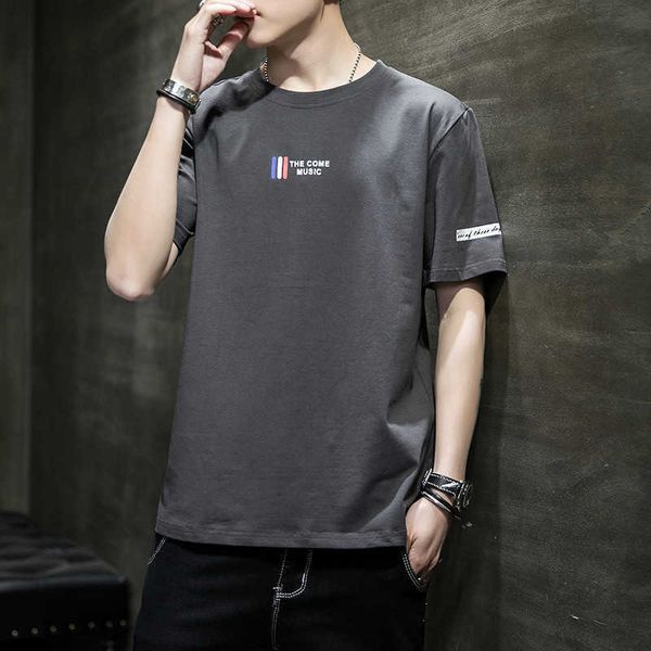 cotton short sleeve men's t-shirt summer 2023 new fashion brand round neck 5/4 thin half top, White;black
cotton short sleeve men's t-shirt summer 2023 new fashion brand round neck 5/4 thin half top, White;black
