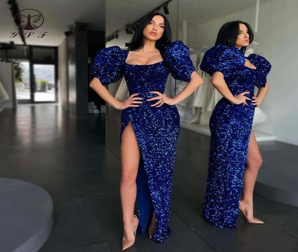 2021 royal blue prom dresses square neck short sleeve sheath high slit floor length sequin lace bling gown3144033, Black
2021 royal blue prom dresses square neck short sleeve sheath high slit floor length sequin lace bling gown3144033, Black