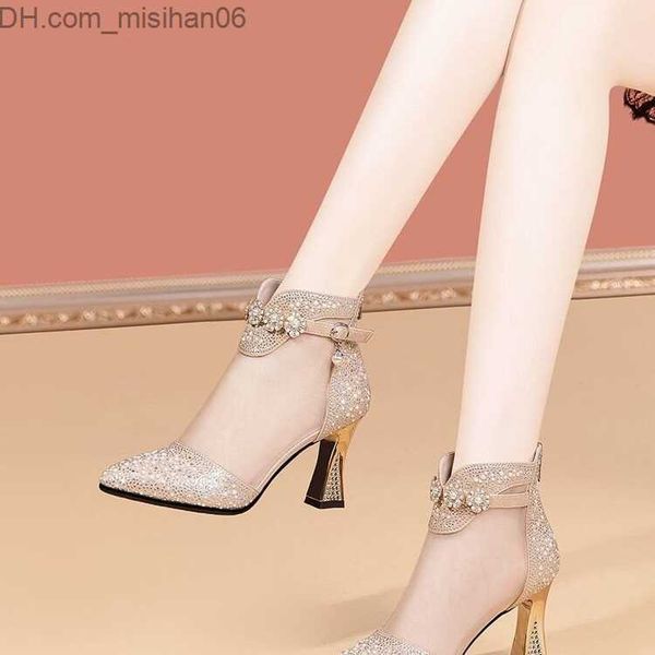dress shoes summer new pointed toe thick heels high heels women's baotou hollow breathable mid back zipper women's sandals z230710, Black
dress shoes summer new pointed toe thick heels high heels women's baotou hollow breathable mid back zipper women's sandals z230710, Black
